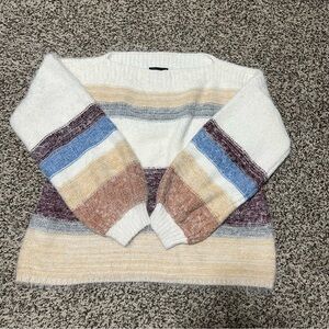 (NWOT) Elegant Multicolor Striped Crew Neck Sweater